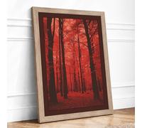Path Into Darkness Scandinavian Framed Wall Art Print A1 (84.1×59.4cm) Oak, Wall Decor for Living Room, Bedroom, Office & Home, Ready to Hang, Art Gift