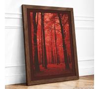 Path Into Darkness Scandinavian Framed Wall Art Print A3 (42×29.7cm) Walnut, Wall Decor for Living Room, Bedroom, Office & Home, Ready to Hang, Art Gift