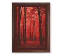 Path Into Darkness Scandinavian Framed Wall Art Print A4 (29.7×21cm) Walnut, Wall Decor for Living Room, Bedroom, Office & Home, Ready to Hang, Art Gift