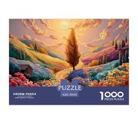 Path Leading through Rolling Hills 1000 Piece Premium Cardstock Jigsaw Puzzles Vibrant Valley Path Vibrant Imagery Educational Toys Puzzles As Home Decoration70x50cm/1000pcs