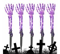 Path Lights - LED Landscape Pathway Lights With Stakes, Halloween Hand Skeleton | Spooky Decorative Lighting For Party | Design Waterproof Outdoor Lamps For Garden, Lawn, Patio, Driveway, Walkway, Yar