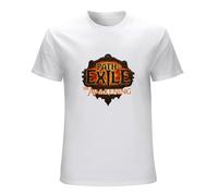 Path of Exile The Awakening Logo Mens Fashion Casual Basic Short Sleeve T-Shirts Size 3XL White