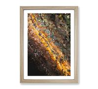 Path Of The Comet Abstract Framed Wall Art Print A2 Oak