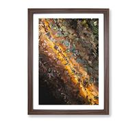 Path Of The Comet Abstract Framed Wall Art Print A2 Walnut