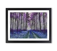 Path Through A Purple Forest In Abstract Modern Art Framed Print | A2 Black Framed Wall Art | Ready to Hang | Abstract Landscape Picture | Living Room Bedroom Lounge Office