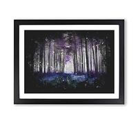 Path Through A Purple Forest Paint Splash Modern Art Framed Print | A2 Black Framed Wall Art | Ready to Hang | Modern Landscape Picture | Living Room Bedroom Lounge Office