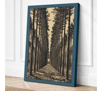Path Through Conifers Vintage Canvas Wall Art Print 30x20 Inch (76 x 51 cm)