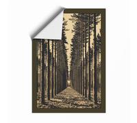 Path Through Conifers Vintage Unframed Wall Art Print A1 (84.1×59.4cm), Wall Decor for Living Room, Bedroom, Office & Home, Art Gift