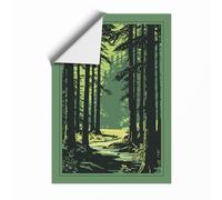 Path Through Dark Woods Scandinavian Unframed Wall Art Print A3 (42×29.7cm), Wall Decor for Living Room, Bedroom, Office & Home, Art Gift