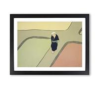 Path Through The Fields By Kamisaka Sekka Asian Painting Framed Print | A2 Black Framed Wall Art | Ready to Hang | Asian Historical Picture | Living Room Bedroom Lounge Office