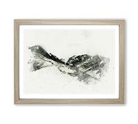 Path Through The Lake District In Abstract Modern Art Framed Print | A4 Oak Framed Wall Art | Ready to Hang | Abstract Landscape Picture | Living Room Bedroom Lounge Office