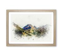 Path Through The Mountains in Abstract Framed Print | A2 Oak Framed Wall Art | Ready to Hang | Abstract Landscape Picture | Living Room Bedroom Lounge Office