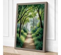 Path Through The Trees Canvas Wall Art Print 18x12 Inch (46 x 30 cm)