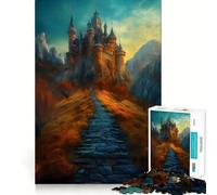 Path to The Castle Jigsaw Puzzles 1000 Pieces for Adults Focus Brain Toy Home Leisure Tight Edge Santa Wish Gift (38x52cm)