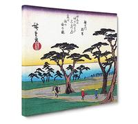 Path to the Ocean by Utagawa Hiroshige Asian Japanese Canvas Wall Art Print Ready to Hang, Framed Picture for Living Room Bedroom Home Office Décor, 20x20 Inch (50x50 cm)