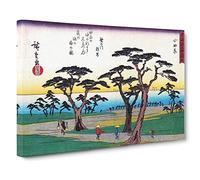 Path to The Ocean by Utagawa Hiroshige Painting Canvas Print | Gallery Wrapped 30mm Frame Wall Art | 30x20 inches | Ready to Hang | Asian Seascape Picture | Living Room Bedroom Lounge Office