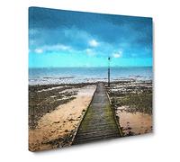 Path to the Sea in Llandudno Wales Canvas Print | Gallery Wrapped 30mm Frame Wall Art | 20x20 inches | Ready to Hang | Coastal Seascape Picture | Living Room Bedroom Lounge Office