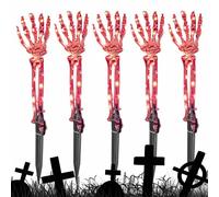 Path Waterproof Lights - LED Landscape Pathway Lights With Stakes, Halloween Hand Skeleton | Spooky Decorative Lighting For Party | Design Outdoor Lamps For Garden, Lawn, Patio, Driveway, Walkway, Yar