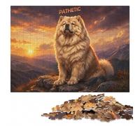 Pathetic Chow Chow Dog Portrait Wood Puzzle, Adult Jigsaw, 1000 Pieces | A hands-on home pastime - focused tabletop leisure on quiet evenings.