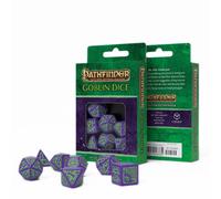 Pathfinder Goblin 7-Die Dice Set Purple & Green by Q-Workshop