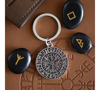 Pathfinder Vegvisir Viking Compass Keyring - Mythology & Travel Accessory