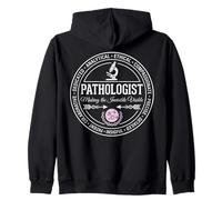 Pathologist Emblem Badge Making The Invisible Visible Logo Zip Hoodie