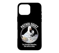 Pathology Goose Scientist Detective Looking Into Microscope Case for iPhone 16 Pro Max
