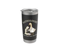 Pathology Goose Scientist Detective Looking Into Microscope Stainless Steel Insulated Tumbler