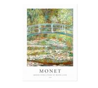 Pathos Studio Claude Monet - Bridge Over A Pond of Water Lilies (Poster Style) (Giclée Art Print) 11.7" x 16.5" [A3]