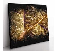 Paths of the Leaf Paint Splash Modern Canvas Wall Art Print Ready to Hang, Framed Picture for Living Room Bedroom Home Office Décor, 50x50 cm (20x20 Inch)