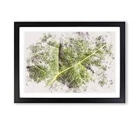 Paths of The Leaf Watercolour Framed Print | A2 Black Framed Wall Art | Ready to Hang | Modern Floral Picture | Living Room Bedroom Lounge Office