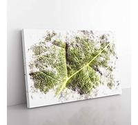 Paths Of The Leaf Watercolour Modern Canvas Wall Art Print Ready to Hang, Framed Picture for Living Room Bedroom Home Office Décor, 76x50 cm (30x20 Inch)