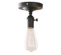PathsOn Industrial Retro Loft Bar Kitchen Pendant Light Fitting Ceiling Lamp Flush Mount Switch Light Fixture Chandelier Decorative Lighting E27 (Black)