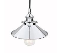 PathsOn Industrial Vintage Metal Shade Pendant Light Fittings, Loft Bar Kitchen Hanging Ceiling Light, Cafe Living Room Lamp Fixture Chandelier (Chrome)