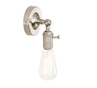 PathsOn Industrial Vintage Metal Wall Light Fittings Loft Coffee Bar Kitchen Wall Sconce Light Edison Lamp Fixture Corridor Wall Lamp (Brushed)