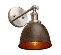 PathsOn Industrial Vintage Switch Wall Light Fittings, Corridor Wall Lamp for Kitchen Restaurant Bedroom, Metal Lampshade E27 (Imitation Rust)