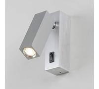 PathsOn Modern Bedside Wall Light, Bedroom Wall Lamp Adjustable Arm LED Reading Light with Switch (Silver)