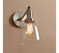 PathsOn Modern Wall Lights Fitting, Glass Lampshade Down Bedside Wall Sconce Lamp for Kitchen Living Room Bedroom Corridor LED Wall Lighting (Brushed)