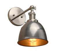 PathsOn Vintage Varnish Switch Wall Light Fittings, Corridor Wall Lamp for Kitchen Restaurant Bedroom, Metal Lampshade E27 (Varnish)