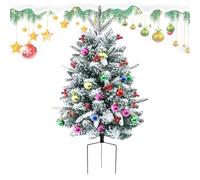 Pathway Christmas Trees, Snow Flocked Christmas Tree, Christmas Pine Tree Decor, Christmas Urn Filler, Holiday Planter Filler, Small Christmas Tree for Yard, Outdoor Pathway Christmas Tree