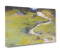 Pathway In A Field By Edgar Degas Canvas Print | Gallery Wrapped 30mm Frame Wall Art | 30x20 inches | Ready to Hang | Impressionist Landscape Picture | Living Room Bedroom Lounge Office