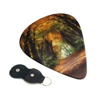 Pathway In The Woods Covered Guitar Plectrums, 6 Guitar Plectrums, Double Sided Printing, For Acoustic Guitar, Bass, Ukulele, Electric Guitar (0.46 Mm 0.71 Mm 0.96 Mm)