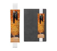 Pathway in The Woods Covered Print 2pcs Adjustable Elastic Band Pen Holder Pu Leather Pen Sleeve Pouch for Hardcover Journals, Notebooks for Back to School Gift