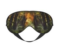 Pathway in The Woods Covered Sleep Mask for Women & Men - Double-Sided Eye Mask with Adjustable Strap, Soft Silky Feel, Light-Blocking & Breathable for Travel, Nap, Shift Work, Yoga