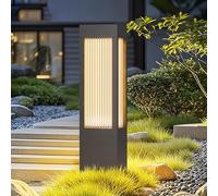 Pathway Lights Outside Housing Landscape Path Light Outdoor Floor Lamp Modern Bollard Lighting Anti-rust Waterproof Walkway Driveway Lamp Aluminum Black Square Post Lantern For Lawn Garden Patio Yard