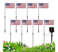 Pathway Lights Solar Powered | 8 Piece LED Waterproof Flag Decorations | 250th Solar Path Lights,for Lawn Yard 4th of July Patio Porch Deck Landscape Backyard Pool