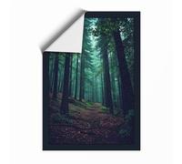 Pathway Through Green Light Scandinavian Unframed Wall Art Print A3 (42×29.7cm), Wall Decor for Living Room, Bedroom, Office & Home, Art Gift