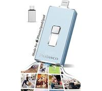 Patianco Apple MFi Certified 512GB iPhone Photo Stick, USB Flash Drive, Lightning Connector, iPhone/iPad/Computer Compatible, Picture Keeper, Portable - RBlue