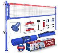 Patiassy Volleyball Net for Outdoor, Heavy Duty Professional Sand Volley Ball Set with Boundary Lines, Portable 32FT Net with Crank System and Adjustable Height for Beach Backyard Play