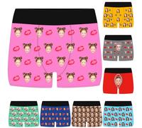 Patiectra Custom Boxer Briefs for Men with Face,Personalized Mens Underwear Briefs with Picture for Husband Boyfriend Valentines Day Gifts